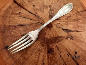 Holmes Booth & Hayden 7" Fork Silver Plated Olive Pattern - 1848